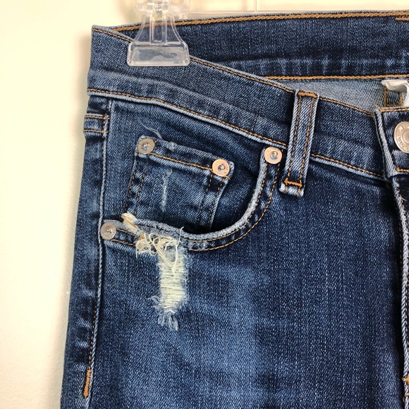 Rag & Bone Distressed Raw Hem Skinny Jeans - Picture 4 of 8